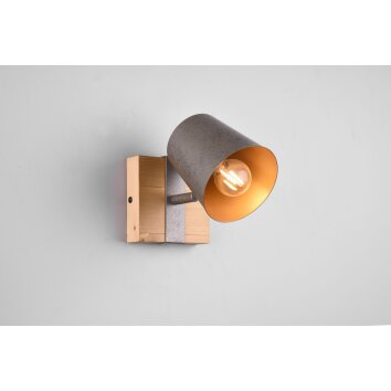 Trio-Leuchten BELL Wall Light dark brown, matt nickel, 1-light source