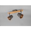 Trio-Leuchten BELL Ceiling Light dark brown, Ecru, matt nickel, 2-light sources