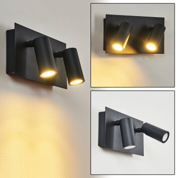 SAETER Outdoor Wall Light LED black, 2-light sources