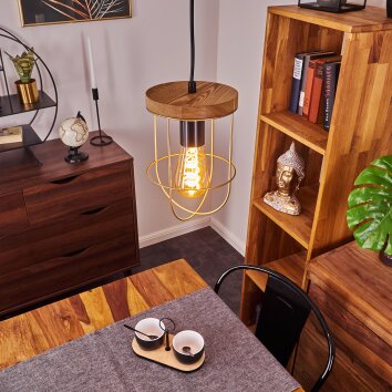 HODNE Pendant Light brown, black, 1-light source