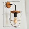 HODNE Wall Light brown, black, 1-light source