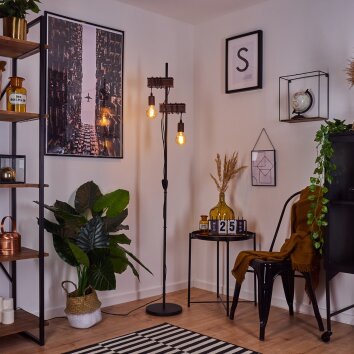 BARBENGO Floor Lamp rust-coloured, black, 2-light sources