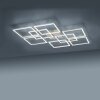 Paul-Neuhaus Q-INIGO Ceiling Light LED brushed steel, 7-light sources, Remote control