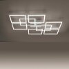 Paul-Neuhaus Q-INIGO Ceiling Light LED brushed steel, 7-light sources, Remote control