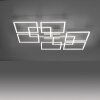 Paul-Neuhaus Q-INIGO Ceiling Light LED brushed steel, 7-light sources, Remote control