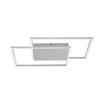Paul-Neuhaus YUKI Ceiling Light LED brushed steel, 3-light sources, Remote control