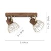 Leuchten-Direkt ALAMI Ceiling Light Dark wood, 2-light sources