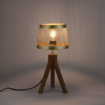 Leuchten-Direkt FREDERIK Table lamp Dark wood, 1-light source