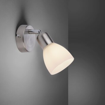 Leuchten-Direkt KARO Wall Light brushed steel, 1-light source