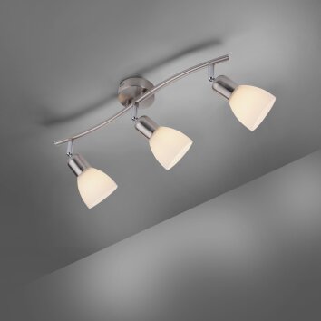 Leuchten-Direkt KARO Ceiling Light brushed steel, 3-light sources