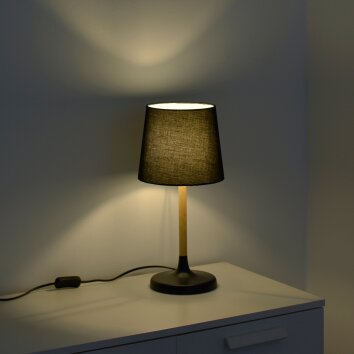 Leuchten-Direkt NIMA Table lamp Ecru, black, 1-light source