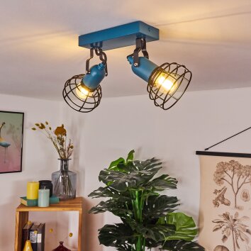 BUILAKO Ceiling Light blue, black, 2-light sources