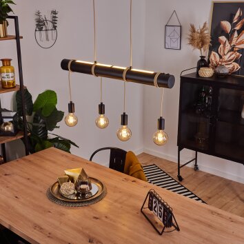OZO Pendant Light champagne, black, 5-light sources