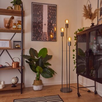 TYLDOM Floor Lamp Oxidised Silver, 3-light sources