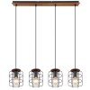 Globo WILLA Pendant Light Dark wood, black, 4-light sources