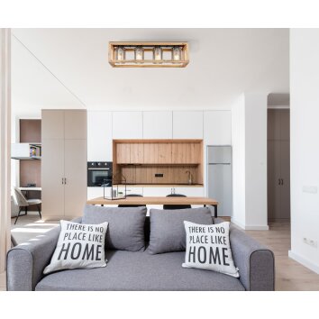 Globo PETTEY Ceiling Light Dark wood, black, 4-light sources