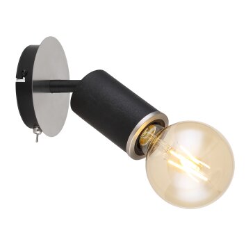 Globo JOSEBA Wall Light black, 1-light source