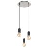Globo JOSEBA Pendant Light matt nickel, black, 3-light sources