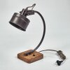 PEHEFITO Table lamp grey, Dark wood, black, 1-light source