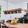 ADUARD Pendant Light Dark wood, black, 5-light sources