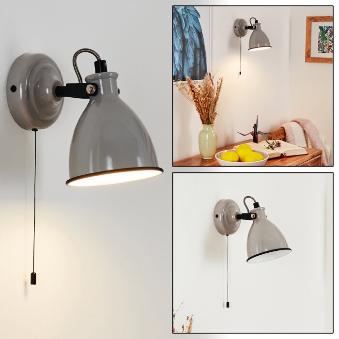 SELKI Wall Light grey, black, 1-light source