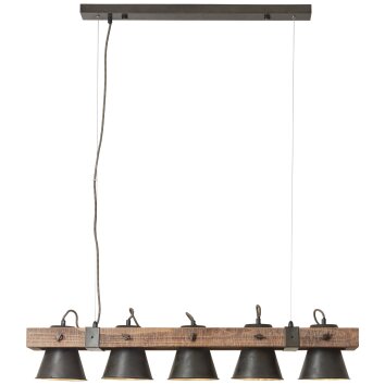 Brilliant-Leuchten DECCA Pendant Light Dark wood, black, 5-light sources