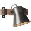 Brilliant-Leuchten DECCA Wall Light Dark wood, black, 1-light source