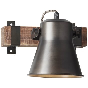 Brilliant-Leuchten DECCA Wall Light Dark wood, black, 1-light source