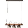 Brilliant-Leuchten DECCA Pendant Light Dark wood, black, 3-light sources