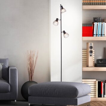 Brilliant-Leuchten BLACKY Floor Lamp black, 3-light sources
