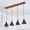 MALABE Pendant Light Dark wood, black, 4-light sources