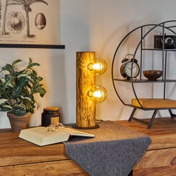 GARRATA Table lamp Ecru, black, 2-light sources