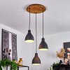 MALABE Pendant Light Dark wood, black, 3-light sources