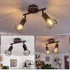 BARIPADA Ceiling Light Dark wood, black, 2-light sources