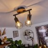 BARIPADA Ceiling Light Dark wood, black, 2-light sources