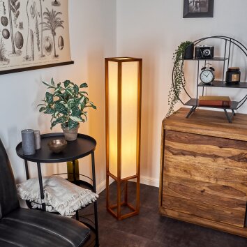 BLANDIN Floor Lamp Dark wood, 2-light sources