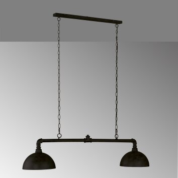 Fischer-Honsel LEITUNG Pendant Light black, 2-light sources