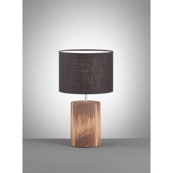 Fischer-Honsel MALIK Table lamp Dark wood, 1-light source