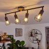 BARIPADA Ceiling Light Dark wood, black, 4-light sources