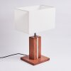 SANGINETO Table lamp Dark wood, matt nickel, white, 2-light sources