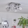 DESRUE Ceiling Light chrome, silver, 4-light sources