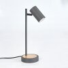 JAVEL Table lamp grey, Wood like finish, black, 1-light source