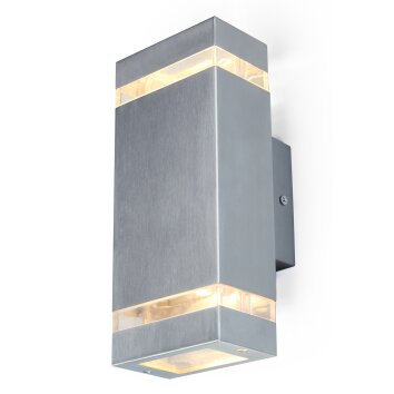 Lutec FOCUS Outdoor Wall Light stainless steel, 2-light sources
