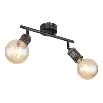 Globo OTTILIE Ceiling Light dark brown, matt nickel, 2-light sources
