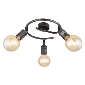 Globo OTTILIE Ceiling Light dark brown, matt nickel, 3-light sources