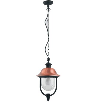 Lutec VENEZIA Hanging lamp anthracite, copper, 1-light source
