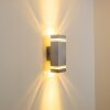 Lutec outdoor wall light Stainless steel color, 2-light sources