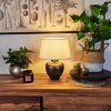 TAPONA Table lamp dark brown, matt nickel, 1-light source