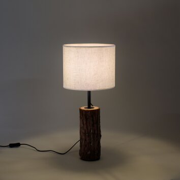 Leuchten-Direkt BARK Table lamp Ecru, black, 1-light source