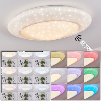 CRESTA Ceiling Light LED white, 2-light sources, Colour changer